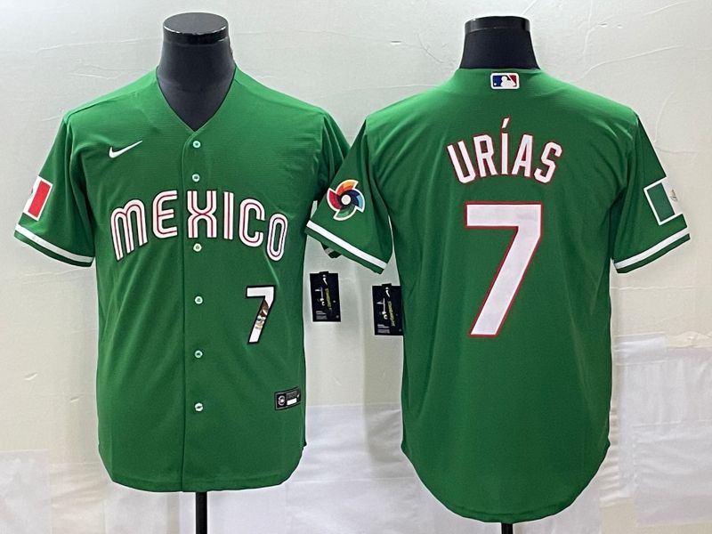 Men 2025 World Cup Mexico #7 Urias Green Nike MLB Jersey style 31811